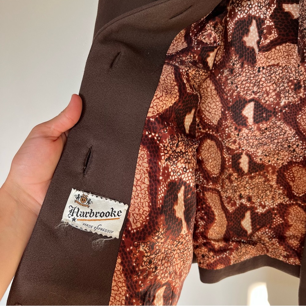 Vintage Brown Blazer Jenny Buffalo, NY Blazer Jacket Gold Hardware - Picture 12 of 14